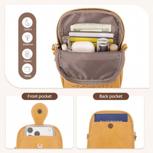 Image of APHISON Small Crossbody Bags for Women, Lightweight Vegan Leather Cell Phone Purse, Cute Purses with Tassels