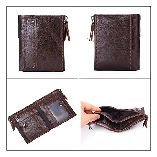 Support de carte de crédit en cuir anti-vol à double fermeture - 4