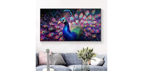 Broderie Diamant Paon 5D kit complet rond 80x160cm grand format DIY art
