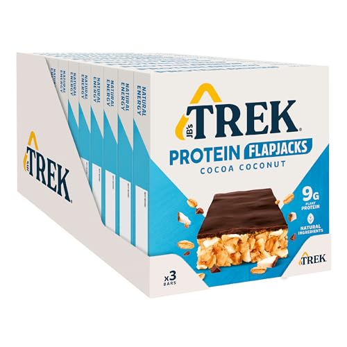 JB's TREK High Protein Flapjack Cocoa Coconut - Gluten Free - Plant Based - Vegan Snack - 50 g x 36 bars