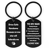 Christmas Gifts Stocking Stuffers for Men, Drive Safe Keychain Gift for Men Boyfriend Husband, Anniversary Birthday Valentine's Day Gifts for Him Boyfriend Husdand Couple Gifts from Girlfriend Wife
