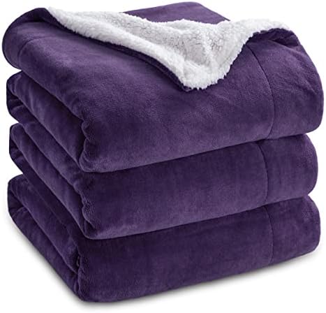 Bedsure Sherpa Fleece Throw Blanket - Fluffy Microfiber Solid Blankets for Bed and Couch Throw/Single Size, Silver Grey, 130x150cm