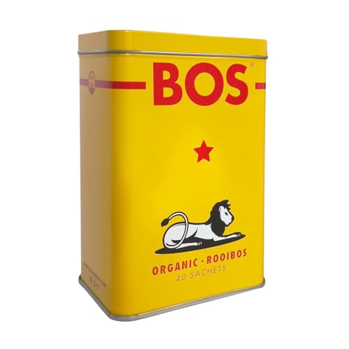 BOS Organic Rooibos Tea Sachets Tin Caffeine Free 40 Teabags 100 g