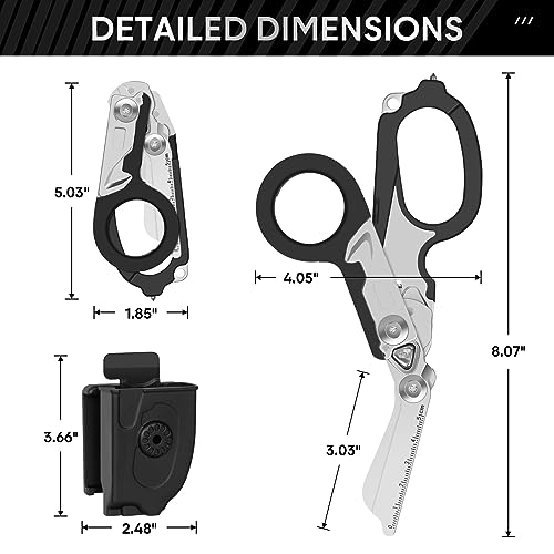 Trauma Shears Emergency Response Shears, Stainless Steel Foldable Scissors Pliers, Outdoor Camping Rescue Scissors Tools - Image 2
