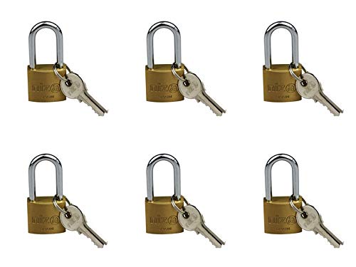 6er Set Vorhängeschlösser 25mm Bügelschloss Kofferschloss grosse Bügel Schloss