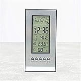 ▲Caratteristiche: previsioni meteo, ora, data, settimana, misura temperatura interna e umidità, sveglia, funzione snooze.