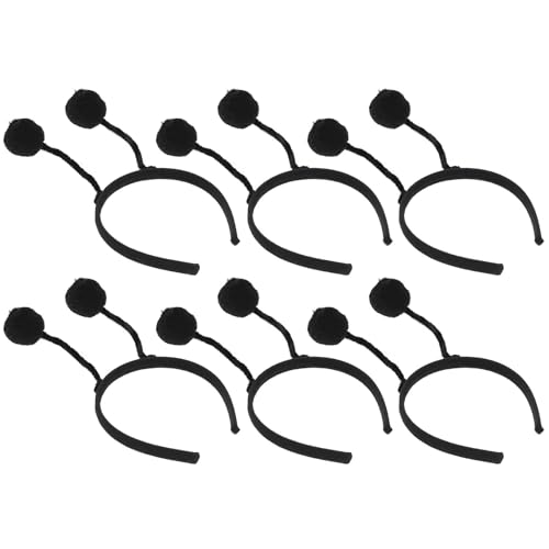 HEATSHAKING Cerchietto per Chioma 6 Pezzi Palline di Pelo Nere per Cosplay e Make-up, Accessorio Unico e Resistente che Non Cade, per Feste e Compleanni