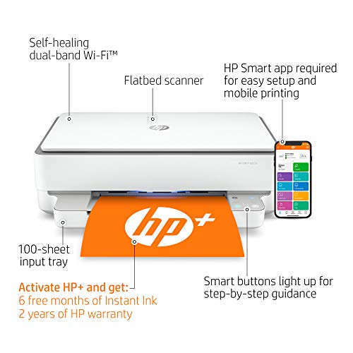 HP ENVY 6055e All-in-One Wireless Color Printer, with bonus 6 months free Instant Ink with HP+ (223N1A)