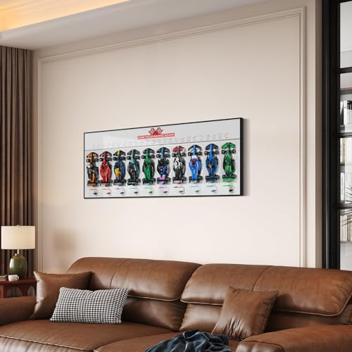 popbricks Wall Mount Display for LEGO Speed Champions F1, Compatible with Set 66802, Holds 10 Racing Cars, White Wall Shelf Board, Gift for Collectors (Board Only, No Models) by popbricks - Used condition - Image 3