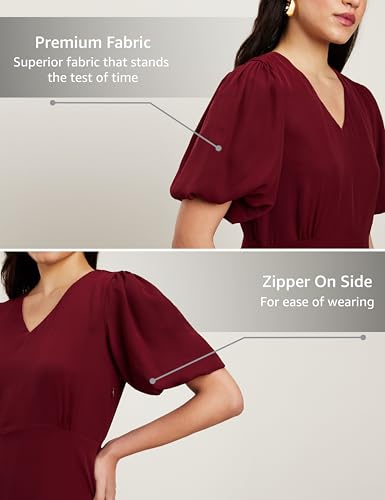 Image of Symbol Premium Women's Fit & Flare Dress (Below Knee Length | Stylish | Back Bow Tie) (Available in Plus Sizes)