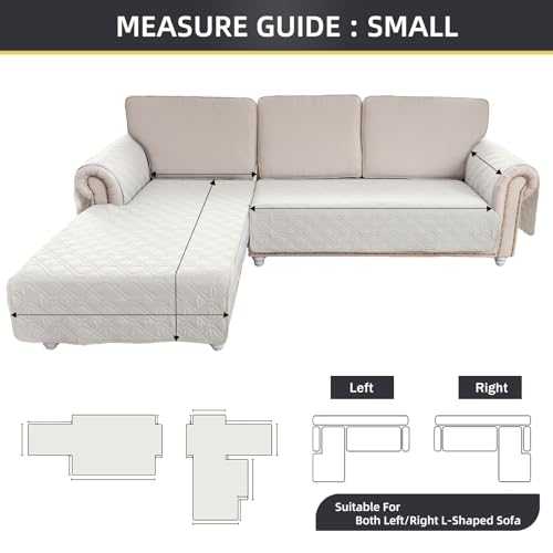 Housse de canapé imperméable d'angle Slish Bei avec accoudoirs