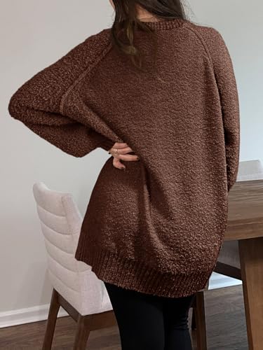 Image of Saodimallsu Womens Oversized Sweater Fuzzy Long Sleeve Casual Tunic Sweater