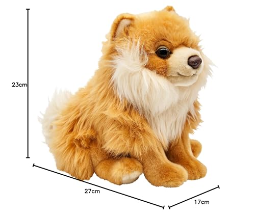Uni-Toys - Zwergspitz, sitzend - 23 cm (Höhe) - Plüsch-Hund, Spitz, Haustier - Plüschtier, Kuscheltier