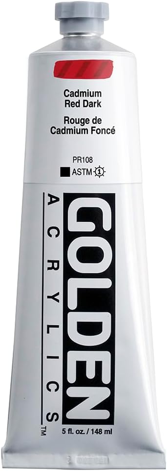 Heavy Body Acrylics by GOLDEN, Cadmium Red Dark, 5 fl. oz. Tube, Professional Acrylic Paint, Opaque