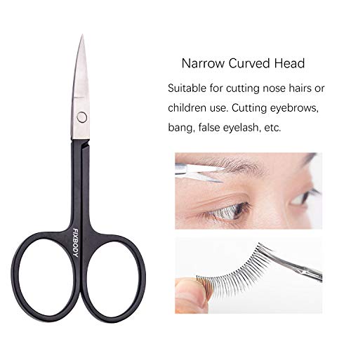 Fixbody Tweezers Set 5-Piece - Professional Stainless Steel Tweezers With Curved Scissors, Best Precision Tweezer For Eyebrows, Splinter & Ingrown Hair Removal With Leather Travel Case #TOP4