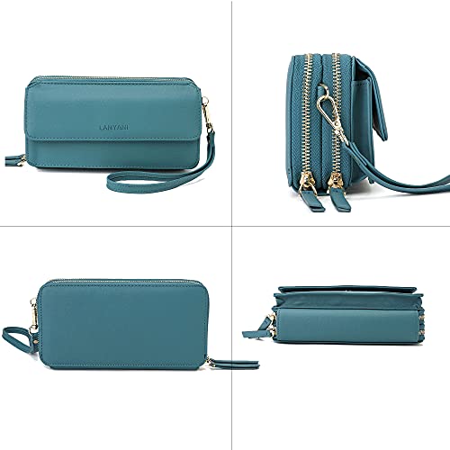 Image of Lanyani RFID Crossbody Wallet Wristlet Purse with Phone Pocket For Women Vegan Leather