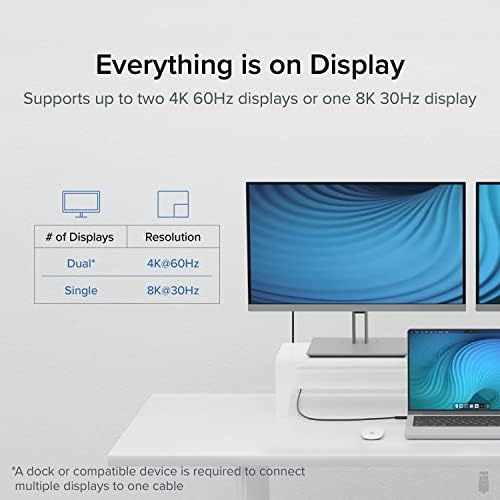 Plugable Thunderbolt 4 Cable with 240W Charging, Thunderbolt Certified, 3.3 Feet (1M),1x 8K Display, 40 Gbps, Compatible with USB4, Thunderbolt 3, USB-C - Driverless