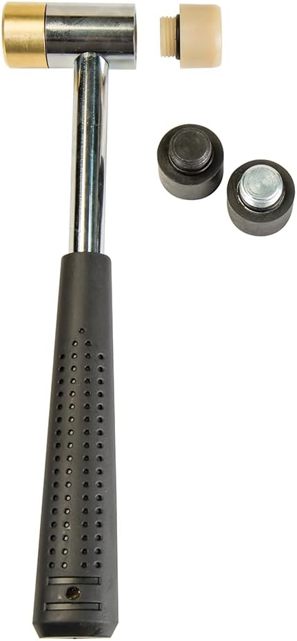 Wheeler Interchangeable Hammer Set Includes Two Hammers with Metal, Brass, Nylon, and Rubber Heads for Gunsmithing