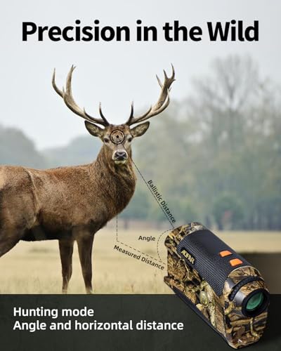 AOFAR HX-1200T Range Finder for Hunting Archery, 1200 Yards with Angle and Horizontal Distance, Shooting Wild Waterproof Coma Rangefinder, 6X 25mm, Range and Bow Mode, Free Battery Gift Package