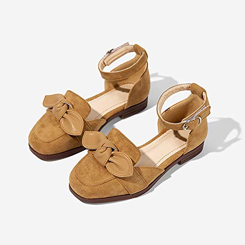 AIBAB Niña Sandalias De Baotou Verano Zapatos Suaves De Princesa Zapatos Planos Arco Gamuza De Microfibra Simple Y con Estilo
