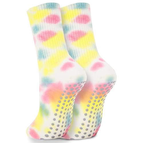 Image of Grip Socks Pilates for Women- Cute Pilates Socks- Tie Dye Non Slip Grippy Sock Woman for Yoga Barre Dance