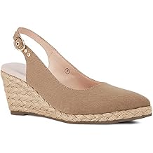 Juliet Holy Womens Wedge Sandals Espadrilles Closed Toe Slingback Buckle Strap Comfortable Casual Summer Platforms, Brown, Size 6