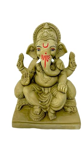 Suninow 100% Eco Friendly Clay Ganesh Idol for Ganesh Chaturthi 7...