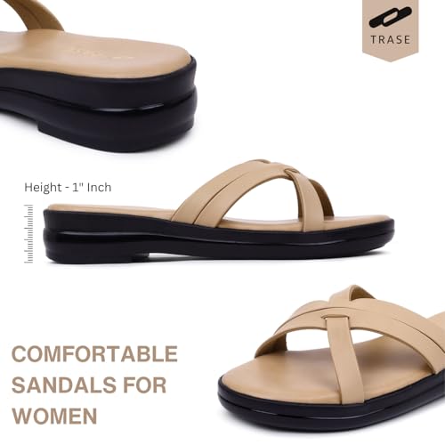 Image of TRASE Casual Stylish Flats Sandals For Women - Sandals For Women Stylish - Women's Sandals - Flat Sandal - Flats For Girls - Sandals For Girls - Ladies Sandal (46039)