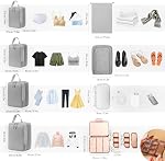 SNAIL GARDEN 8Pack Cubes d'emballage de compression pour voyager avec la boîte à pilules,4 Tailles Ensemble cube d'emballage, Cubes de voyage avec sac de blanchisserie, Sac en cuir, & Étui électronique, léger & Organisateur de voyages d'espace-sauvetage
