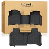 LASFIT Floor Mats 2019-2026 for Chevy Silverado/GMC Sierra 1500, 2020-2026 2500HD 3500HD, Double Cab/Bench Seat Only, Fit Without Rear Underseat Storage Box, All Weather TPE Custom Fit Floor Liners