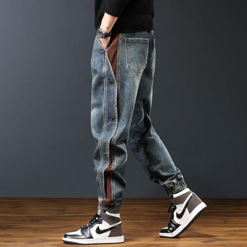 Jeans for Men Relaxed Fit Tapered High Waisted Designer Cool Trendy Jogger Denim Pants2