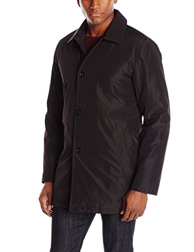 Cole Haan Signature Men's Mid Length Nylon Park Raincoat - Black - S