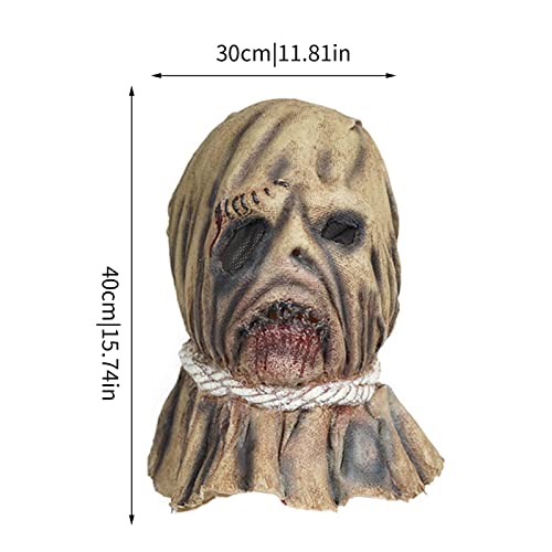 5 Pcs Cabeças de espantalho decorativas de Halloween - Scarecrow Scarecrow Full Head Latex Face Cove