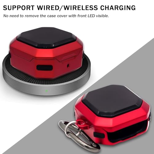Image of Full Body Rugged Shockproof Case Cover Compatible for Samsung Galaxy Buds Core (2025) -Red