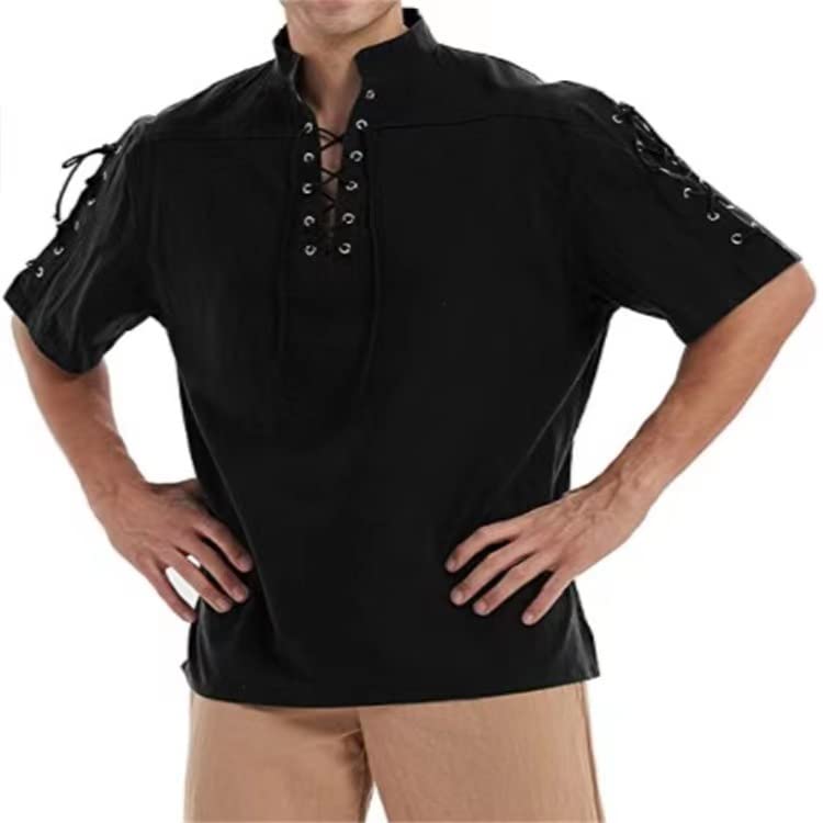 Chemise à lacets homme noire L, le costume confortable pour Halloween sans souffrir de la chaleur