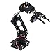 FLEXMAN Robotic Arm Kit, 6DOF Robot Mechanical Arm Clamp Claw Kit, Programmable Aluminum Industrial Robot DOF Manipulator for Teaching DIY