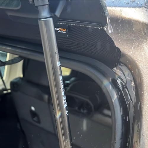 AZUTO Rear Window Trench Hood for Jeep Wrangler JL 2018-2026, JK 2011 After Model - 4xe 2021, Rain Water Deflector for Rear Window, Directs Water Left Right, Cordura Fabric Durable UV Resistant by AZUTO - Image 4