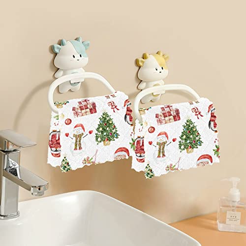 6 Pack Dish Towels, Susiyo Christmas Santa Claus Snowman Dishcloths 11 Inch Kitchen Cleaning Cloth For Washing Dishes #TOP5
