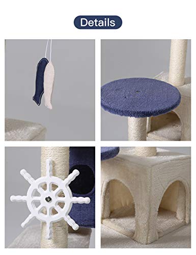 Hyabi 53Inches Multi-Level Cat Tree Comfortable Luxury Cats Perched Kitten Activity Play House #TOP5