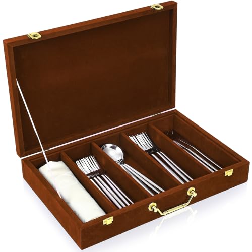 Pickmesh Silverware Case with Lid and Handle...