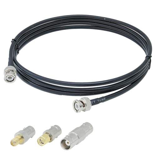 ACONRFTOL SDI Kit de câbles d'extension 50 Ohm BNC mâle à mâle câble coaxial RG58 2M + 3PCS BNC/SMA RF coax adaptateur pour caméra HD-SDI CCTV DVR