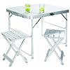 Grand Canyon Koffertisch Set – Campingtisch inkl. Hocker, klappbar, Aluminium, silber, stabiler Klapptisch für Camping, Festival, Picknick, für 2 oder 4 Personen