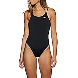 Nike Spiderback One Piece Badeanzug Damen, Damen, Trainingsanzug, NESSA003-001, schwarz, 32