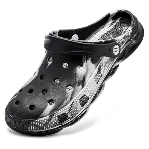 HOBIBEAR Unisex Garden Clog – Black and White