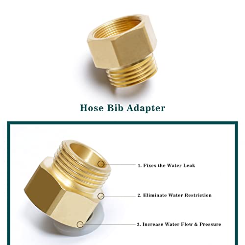 YUXIVCNE Hose Bib Adapter External Vacuum Breaker with Rubber Washer 1-1/16\" Fine Thread (Female) Compatible with Arrowhead Brand Hose Bibs Brass (2 pcs) - Thumbnail 4