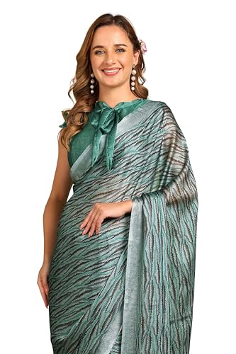 Image of MIRCHI FASHION Saree for Woman | Chiffon Block Printed Lightweight Daily Wear Sarees with Blouse