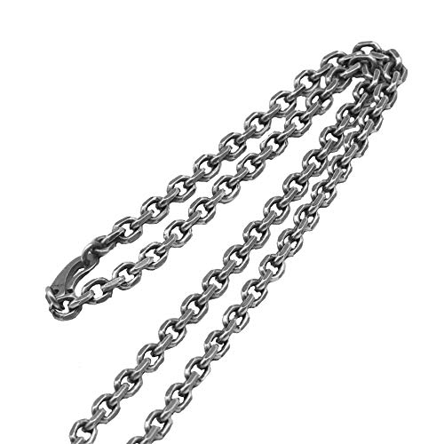 Collier maille forçat en argent noir 925 massif pour homme et femme, un bijou d'exception