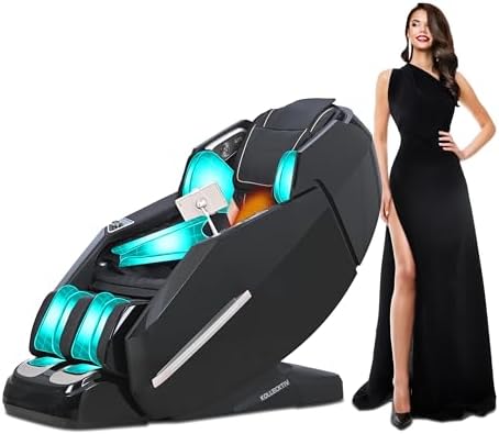 Sillón de Masaje para Todo el Cuerpo, Silla de Masaje Inteligente Zero Gravity 4D, Manos robóticas con Carril SL, Masaje para la Shiatsu - Función Calor en la Espalda -Altavoz Bluetooth