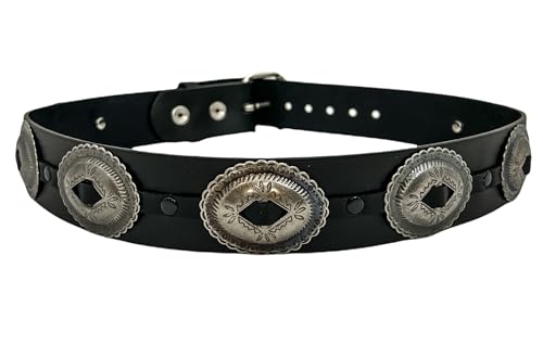 Oval Concho Belt Made In USA Real Leather Punk Goth Thrash Metal2