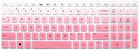 Keyboard Skin Compatible for HP Laptop 15.6 inch Spectre x360 15-CH011DX, 2018 Flagship HP 15-ay191ms, HP Envy X360 2-in-1 15M, HP 15-CB 15-CC/CD 15-BW/BS, 17.3" HP Envy 17-BS/BW Series -Ombre Pink